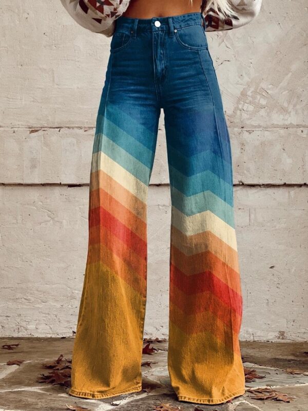 Thin Anti-3D Trendy Bell-bottom Pants Women's Denim Wide-leg Pants - Image 4