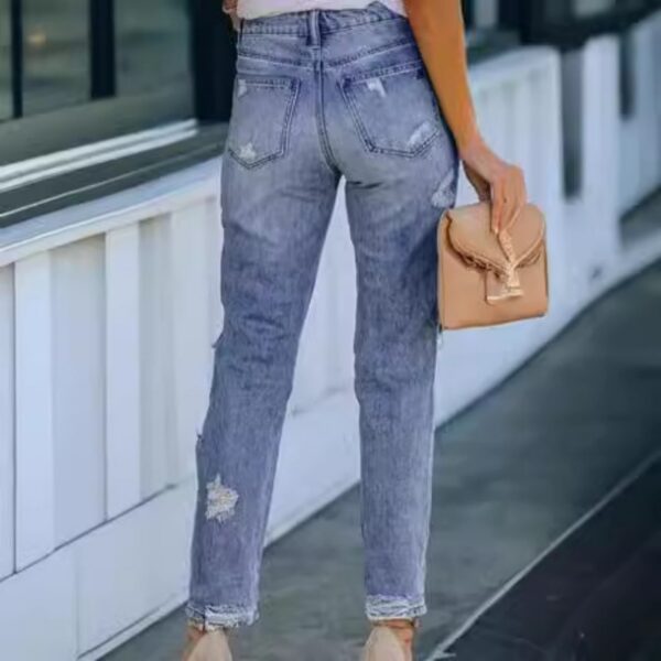 Ripped Slim Fit Jeans For Women - Image 3