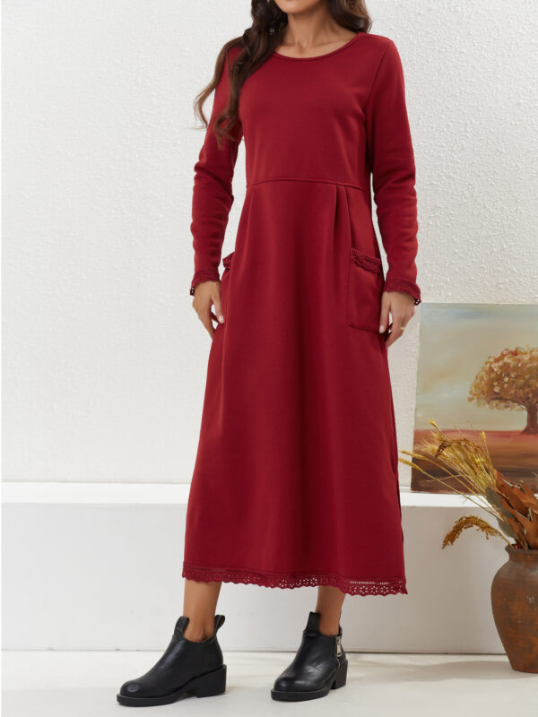 Women's Fashion Loose Fleece-lined Casual Dress - Image 6