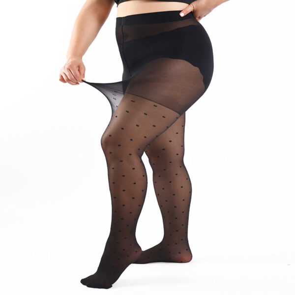 Plus Size Polka Dot Romper Stockings - Image 5