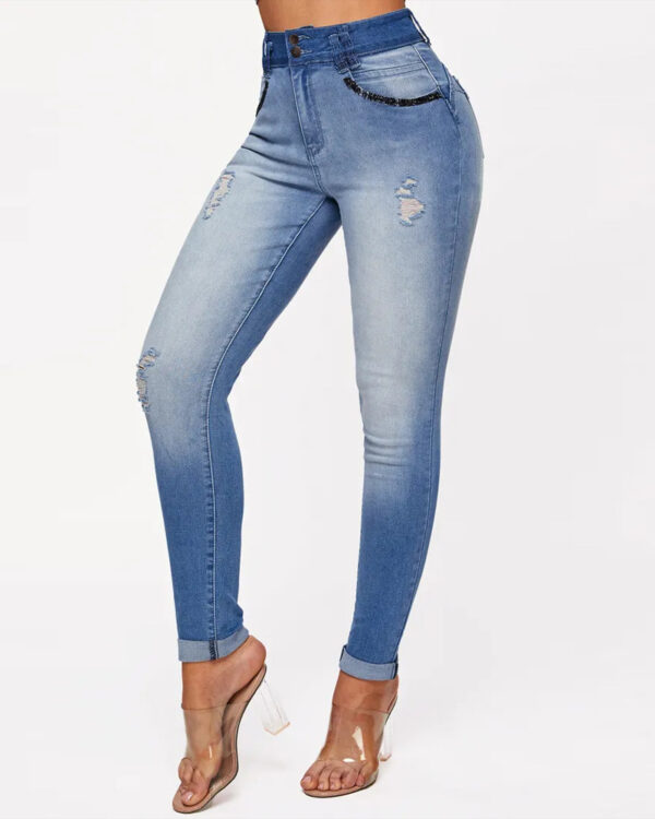 Women's Gradient Skinny Jeans - Image 4