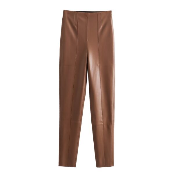 High Waist Slimming Skinny Leather Pants Women - Image 4