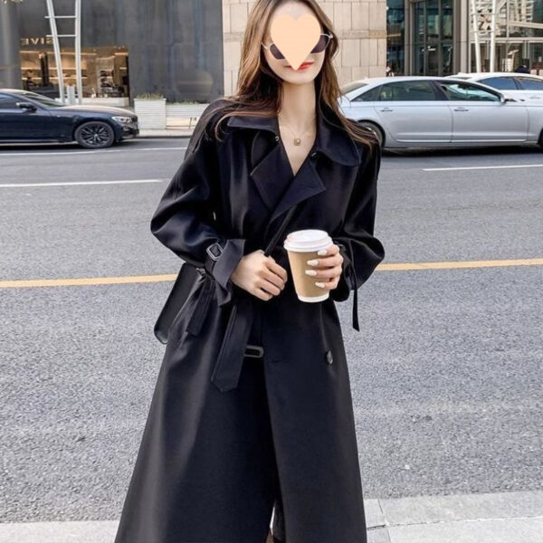 New Mid-length Small Below The Knee Slimming Loose Trench Coat Women - Image 2