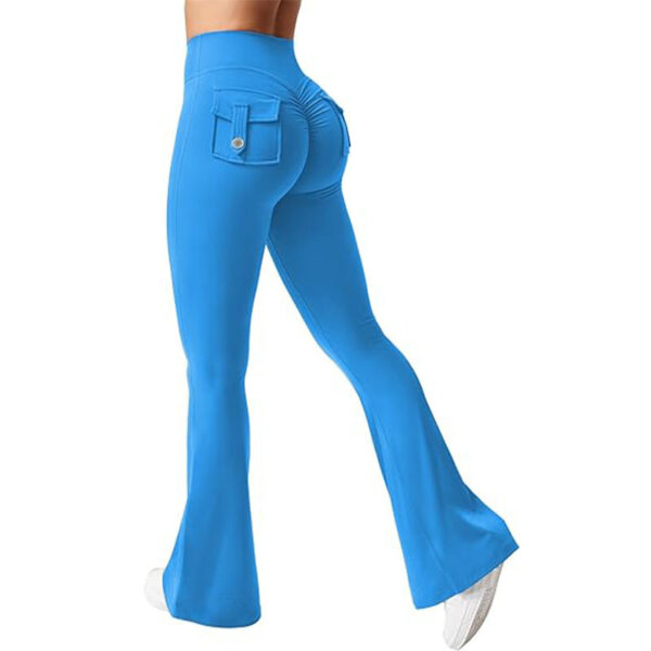 Cargo Pocket Elastic High Waist Workout Women's Summer Workout Sports Yoga Running Hip Raise - Image 3