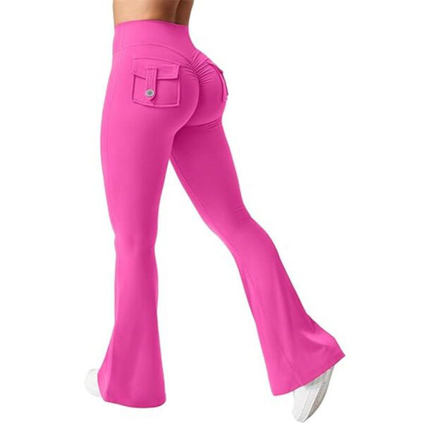 Cargo Pocket Elastic High Waist Workout Women's Summer Workout Sports Yoga Running Hip Raise - Image 5