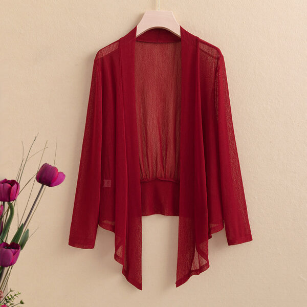 Lace-up Two-way Cardigan Temperament Stretch Coat - Image 5