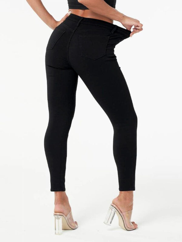High Waist Skinny Women's Street Hipster Black Slim Pencil Jeans - Image 4