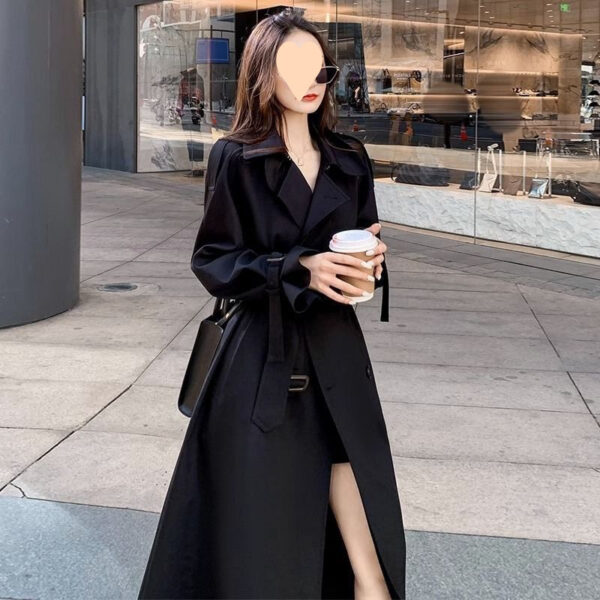 New Mid-length Small Below The Knee Slimming Loose Trench Coat Women - Image 5