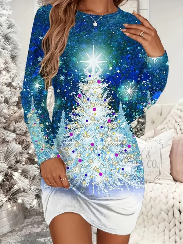 Women's Fashion Casual Medium Christmas Dress - Image 2