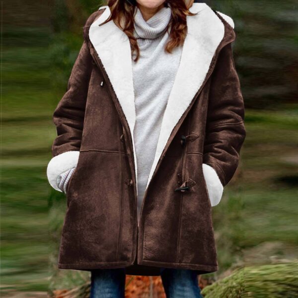 Women's Suede Fleece-lined Warm Jacket - Image 3
