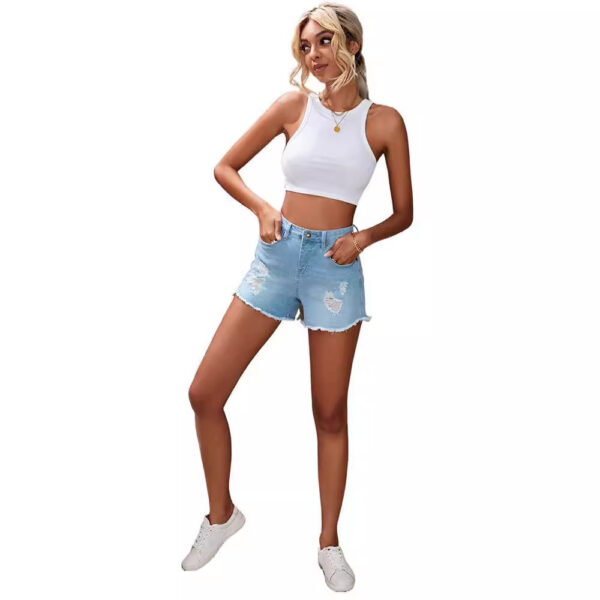 European And American Fashion Wash High Waist Jeans Women's Summer New Slim Wear Casual Short Shorts - Image 6