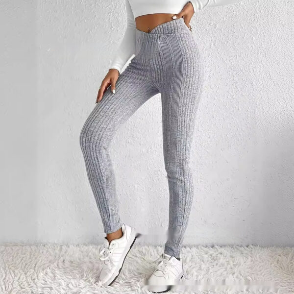 Slim-fit Bottoming Solid Color Trousers - Image 4