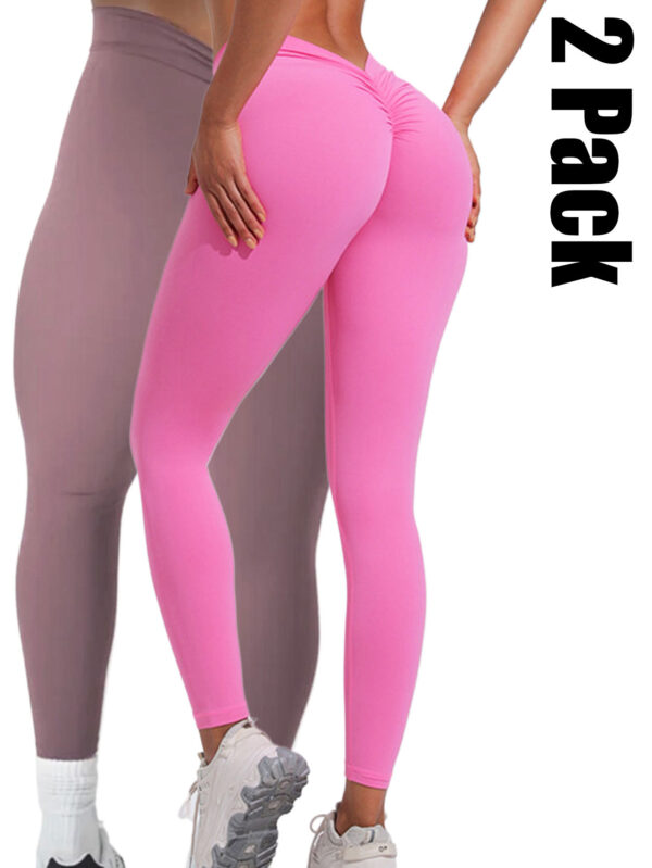 2 Pack High Waisted Leggings For Women-Soft Athletic Tummy Control Pants For Running Yoga Workout - Image 2