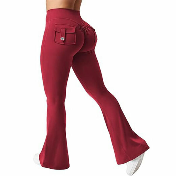 Cargo Pocket Elastic High Waist Workout Women's Summer Workout Sports Yoga Running Hip Raise - Image 4