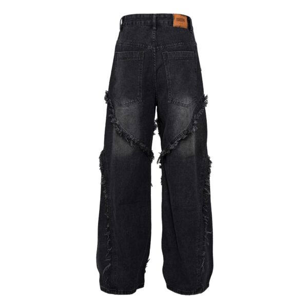 Wash Distressed Stitching Jeans With Whiskers Same Style For Men And Women - Image 5