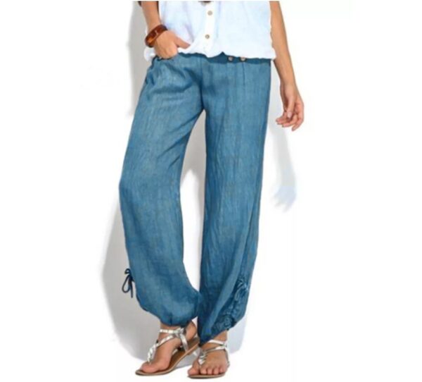 New Loose Button Decorations Casual Wide-leg Trousers Women - Image 9