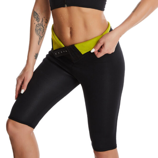 Neoprene High-waisted Trousers Nine Points Violent Sweat Suit Three Breasted - Image 9