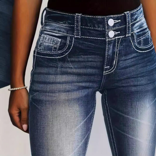 Women's Jeans High Waist Straight Slim Fit Slimming Versatile - Image 2