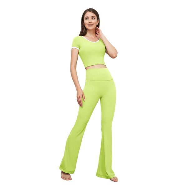 Nude Feel Wide Leg Skinny Yoga Pants High Waist Non-embarrassing Line Sports Trousers - Image 6