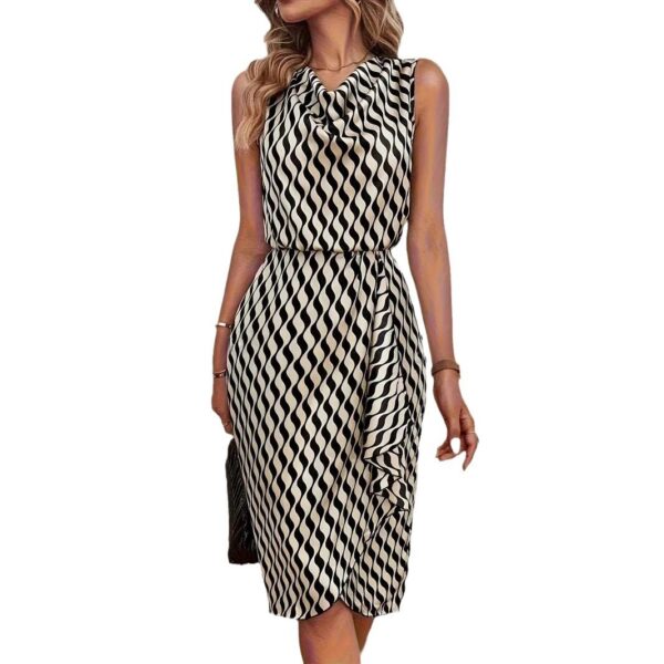 New Fashion Striped Printed Waist-controlled Dress - Image 3