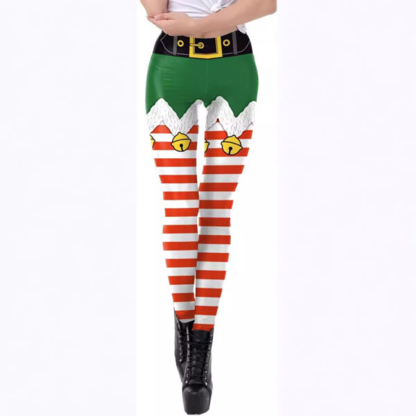 Women's Trousers Thin Elastic Christmas Theme 3D Digital Printing - Image 5