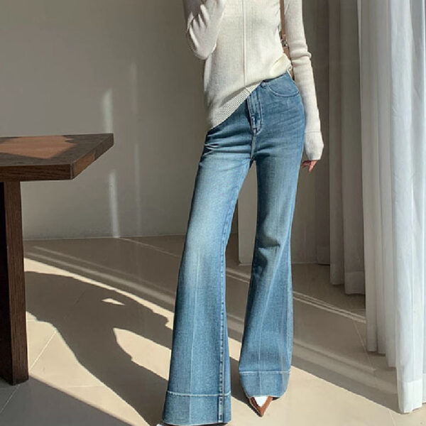 French Style Temperament Retro Washed Jeans For Women - Image 6
