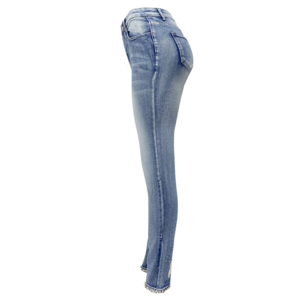Women's Jeans European And American Trendy High Waist Beaded Skinny Tappered Pants - Image 5