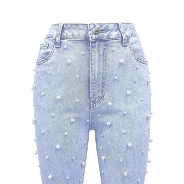All-match Stretch Micro-nail Pearl Jeans - Image 5