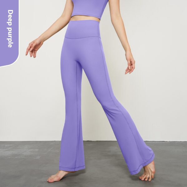 Nude Feel Wide Leg Skinny Yoga Pants High Waist Non-embarrassing Line Sports Trousers - Image 2