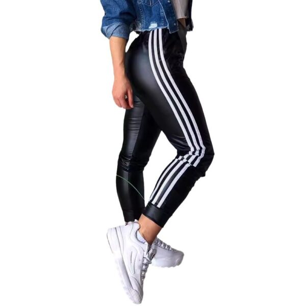 Women's Fashion New PU Side Ribbon Stitching Casual Trousers - Image 7