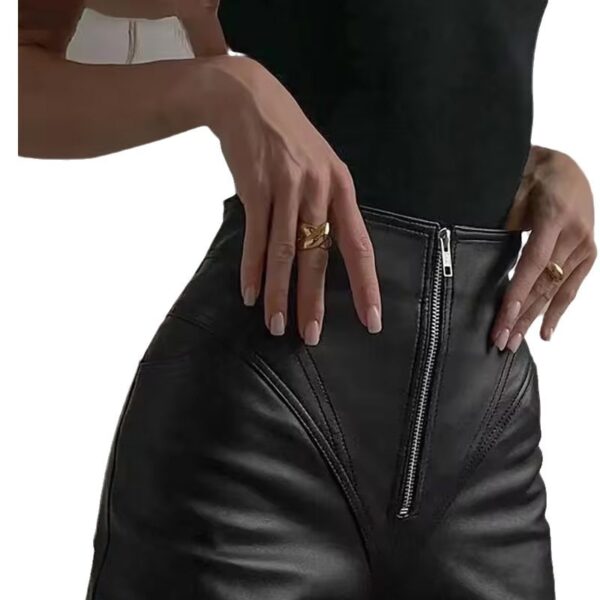 New PU Casual Leather Pants Women's Long Ankle-length Slim-fit - Image 3