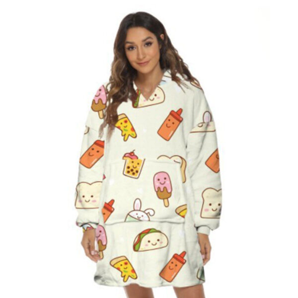 Cartoon Fruit Printed Lazy Blanket Hooded - Image 9