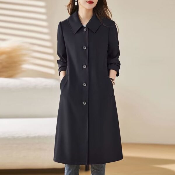Mid-Length Spring And Autumn New Versatile Trench Thin Coat - Image 3
