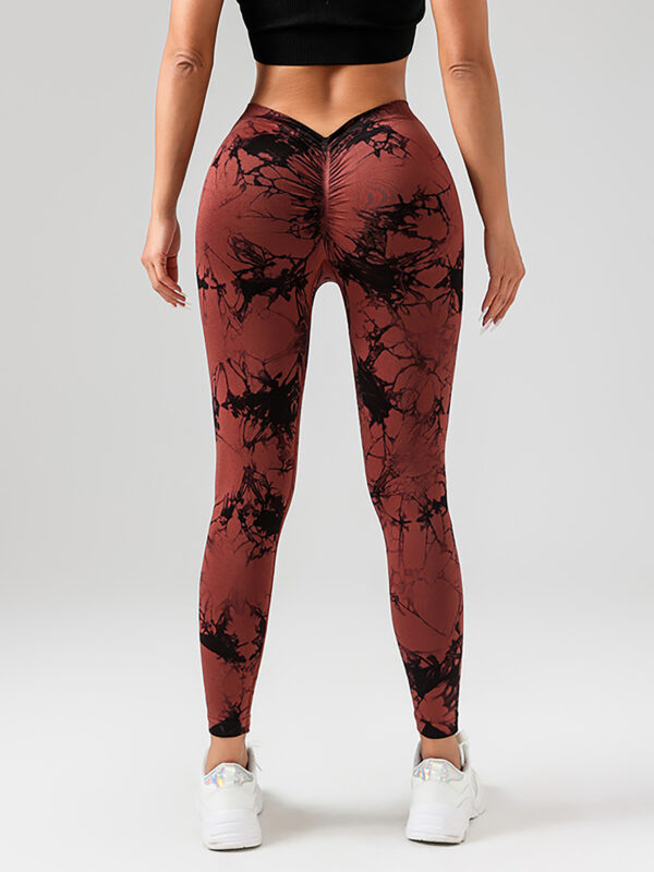 3 Pack Women's Scrunch Workout Leggings, High Waisted Butt Lifting Tie-dye V Back Waist Seamless Gym Yoga Leggings, Workout Leggings For Women Jada Leggings - Image 10
