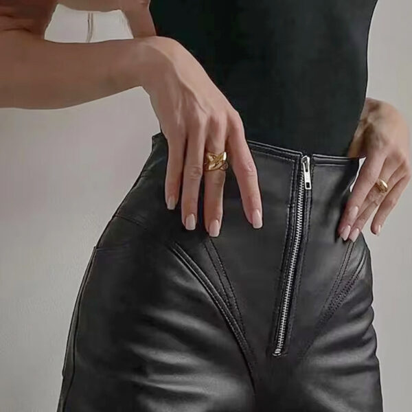 New PU Casual Leather Pants Women's Long Ankle-length Slim-fit - Image 2
