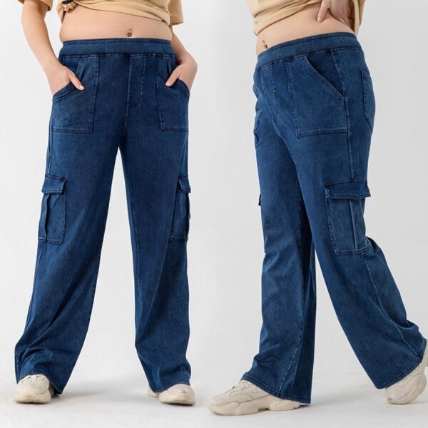 High Waist Stretch Double Pocket Sports Casual Pants - Image 7