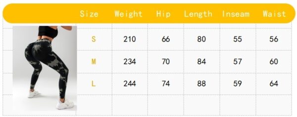 Tie Dye Workout Seamless Leggings For Women High Waist Gym Leggings Yoga Pants, Seamless Leggings For Women High Waist Yoga Pants, Scrunch Butt Lifting Elastic Tights - Image 5