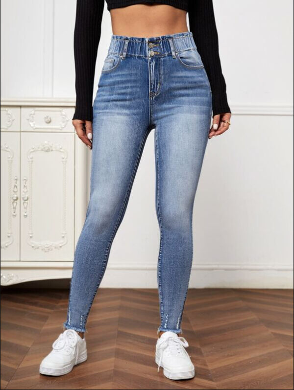 Women's New Fashion Jeans High Elastic Tight Jeans - Image 6