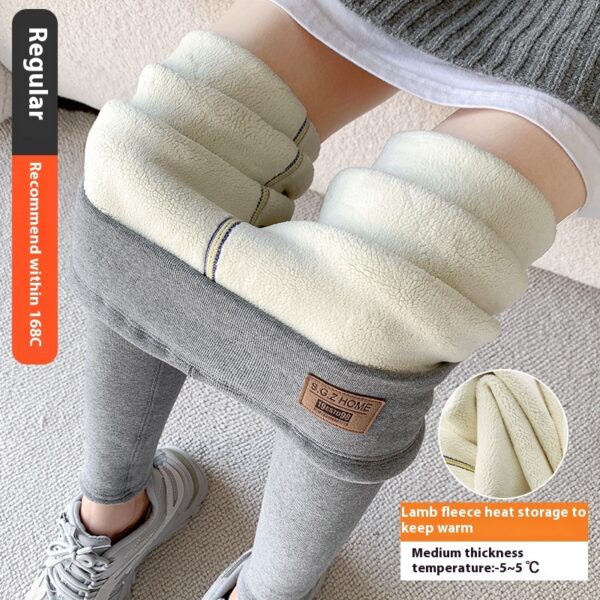 Women's Winter Fleece-lined Extra Thick Lambswool Cotton Leggings - Image 2