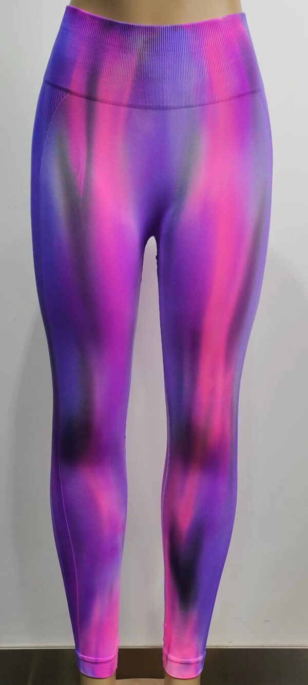 New Tie Dye Aurora Print Sports Pants Seamless High Waisted Fitness Yoga Pants For Women Gym Running Sweatpants Trousers - Image 4