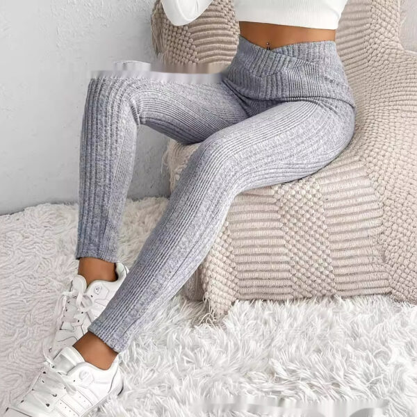 Slim-fit Bottoming Solid Color Trousers - Image 2