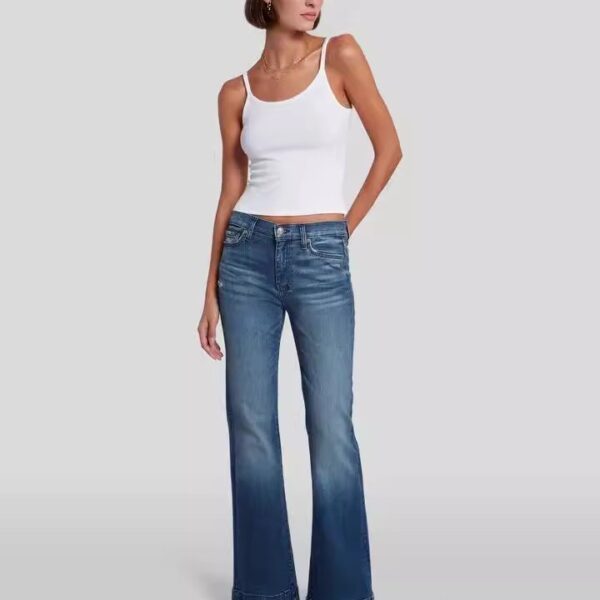 Retro Hip Lifting Stretch Bootcut Pants - Image 4