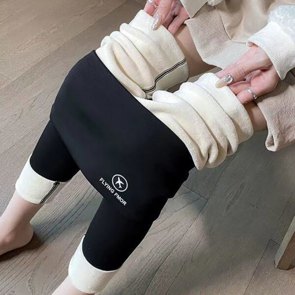 Women Autumn Winter Skinny Shark Pants Kids Casual Daily Sport Dance Thickened Trousers Winter Fashion High Waisted Sweatpants - Image 4