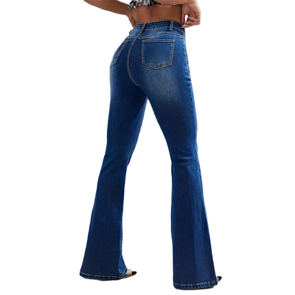 New Micro Pull American Jeans High Waist Single Breasted - Image 3