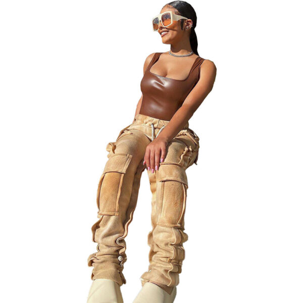 Fashion Printed Multi-pocket Trousers Overalls - Image 7