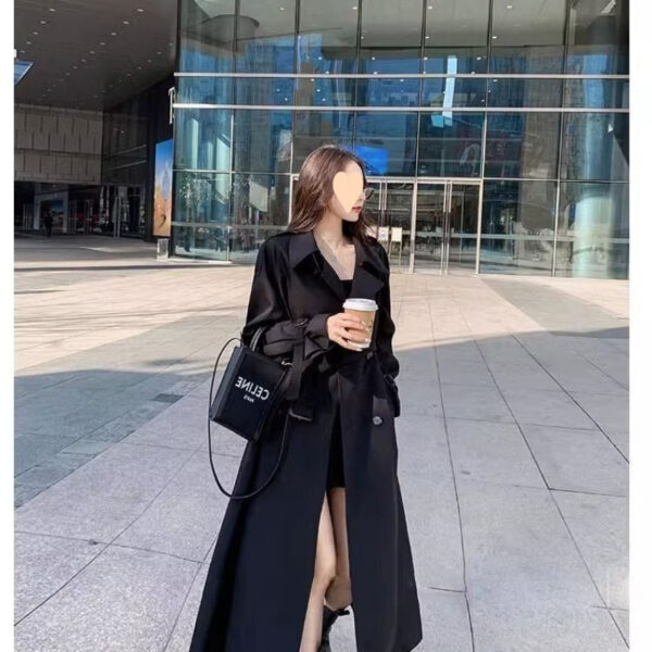 New Mid-length Small Below The Knee Slimming Loose Trench Coat Women - Image 6