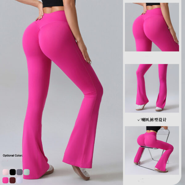 Hip-lift Yoga Flared Pants Fitness Sports Wide Leg High Waist Quick Dry Trousers Womens Clothing - Image 9