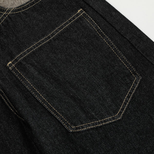 High Street Design Washed Straight Wide Leg Plush Stitching Multi-pocket Jeans - Image 3
