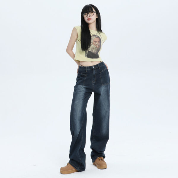 Women's High Waist Straight Wide Leg Jeans - Image 5