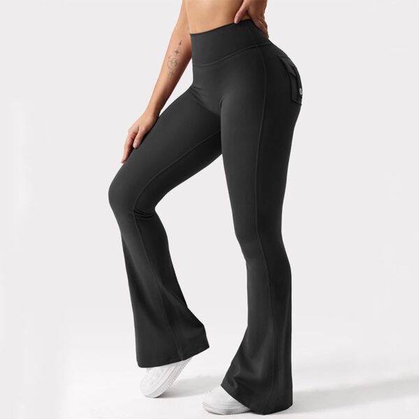 Cargo Pocket Elastic High Waist Workout Women's Summer Workout Sports Yoga Running Hip Raise - Image 2